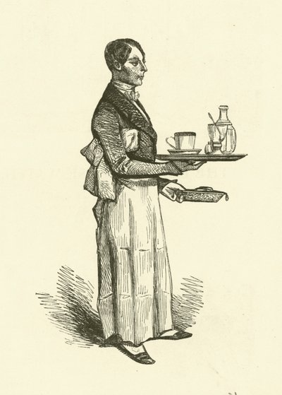 The Coffee-House Waiter (rytina) od Henri Bonaventure (after) Monnier