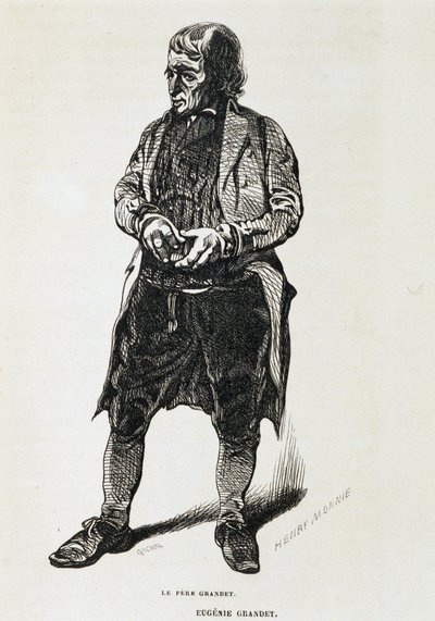 Otec Grandet - v “”Eugénie Grandet”” od Balzaca, ill. Henri Monnier, původní vydání z roku 1843 od Henri Bonaventure Monnier