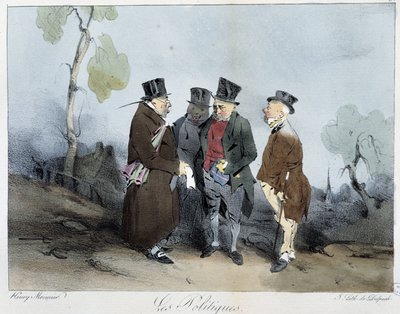 Politics - in “”Sketches of Paris” od Henriho Monniera, ed. Delpech, Paříž od Henri Bonaventure Monnier