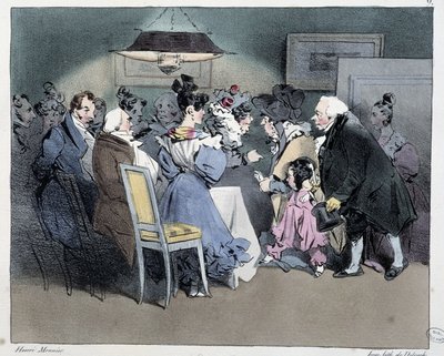 Návštěvy - v „“pařížských náčrtech“ Henriho Monniera, ed. Delpech, Paříž od Henri Bonaventure Monnier