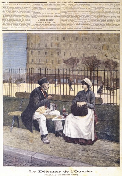 The Workers Lunch, z Le Petit Journal, 1891 od Henri Cain