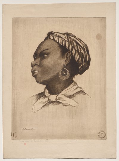Afričanka po Evě Gonzalèsové od Henri Charles Guérard