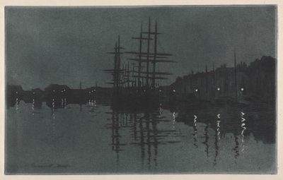 Účinek Měsíce v Dieppe, c. 1885. od Henri Charles Guérard