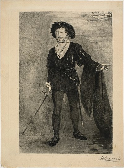 Faure v roli Hamleta od Henri Charles Guérard