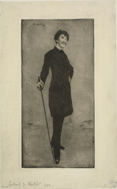 Portrét Whistlera od Henri Charles Guérard