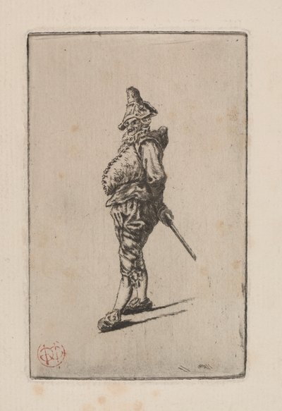 Punchinello, po Meissonierovi od Henri Charles Guérard