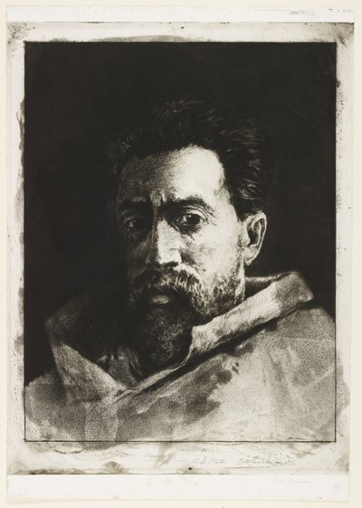 Autoportrét, kolem roku 1888 (lept a suchá jehla) od Henri Charles Guérard