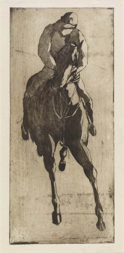 Dostihový kůň, kolem roku 1888 (lept a akvatinta) od Henri Charles Guérard