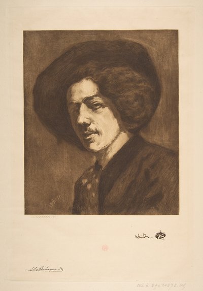 Whistlers Portrait of Himself, 1888. od Henri Charles Guérard