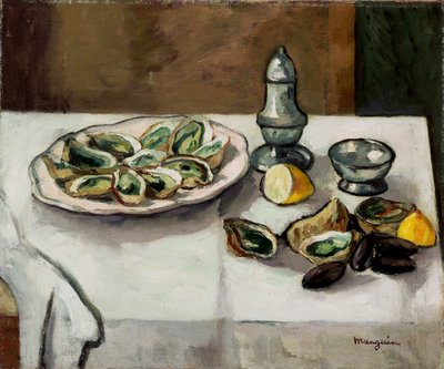 Zátiší s ústřicemi od Henri Charles Manguin