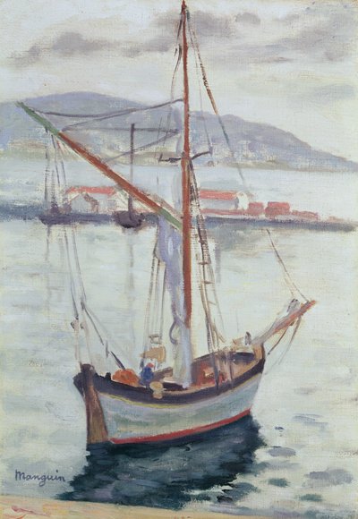 Jachty v Saint Tropez (olej na plátně) od Henri Charles Manguin