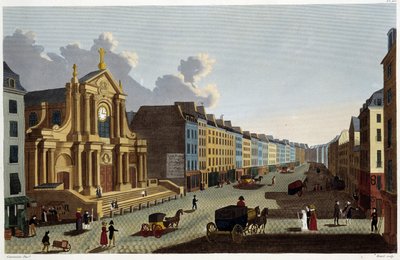 Kostel Saint-Roch, kolem roku 1820 – v „Výhledech na Paříž““ od Courvoisiera od Henri Courvoisier-Voisin