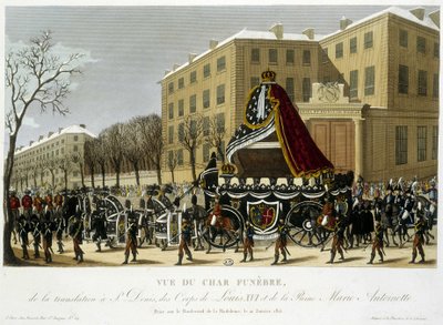 Pohřební vůz překladu Ludvíka XVI. a Marie Antoinetty do Saint Denis 21. ledna od Henri Courvoisier-Voisin