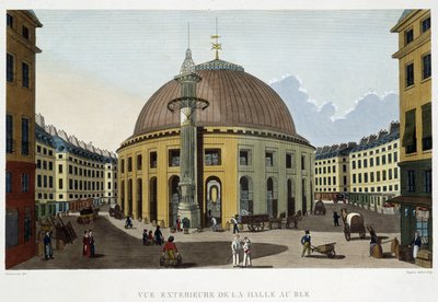 Exteriér Halle au Blé - v "" Pohledech na Paříž " od Courvoisier od Henri Courvoisier-Voisin
