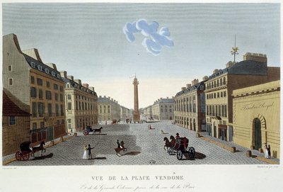 Place Vendôme, pohled na Rue de la Paix - Paříž od Courvoisier od Henri Courvoisier-Voisin