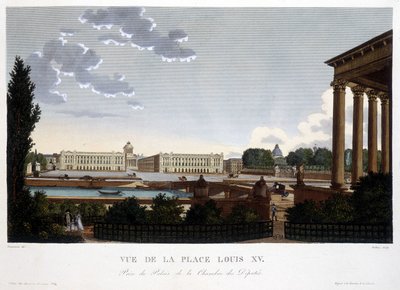 Pohled na Place Louis XV - Paříž od Courvoisier od Henri Courvoisier-Voisin