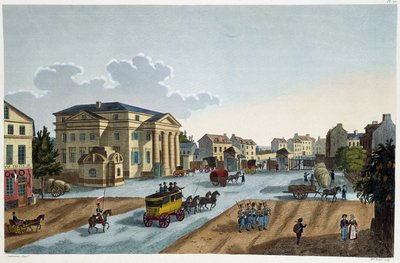 Pohled na Barrière St Denis - v „“ Pohled na Paříž, cca 1810: Bariéry Paříže““ od Courvoisier od Henri Courvoisier-Voisin