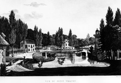 Pohled na Peer Trianon ve Versailles - kresba Courvoisier od Henri Courvoisier-Voisin