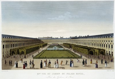 Pohled na zahradu královského paláce - v „Výhledech na Paříž““ od Courvoisiera od Henri Courvoisier-Voisin