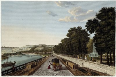 Pohled na terasu Parc St Cloud - v ""Vues de Paris"" od Courvoisier od Henri Courvoisier-Voisin