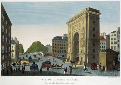 Pohled na Porte de Saint-Denis - v „Výhledech na Paříž““ od Courvoisiera od Henri Courvoisier-Voisin