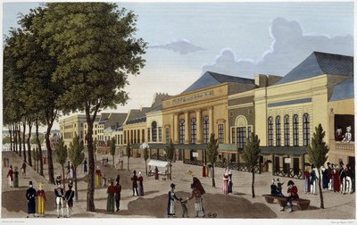 Pohled na divadla Amigue-Comique a Gaîeté – v „“ Pohledech na Paříž ““ od Courvoisiera od Henri Courvoisier-Voisin