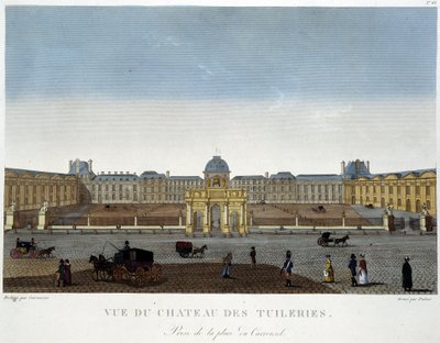 Pohled na Chateau des Tuileries - v „Výhledech na Paříž““ od Courvoisiera od Henri Courvoisier-Voisin