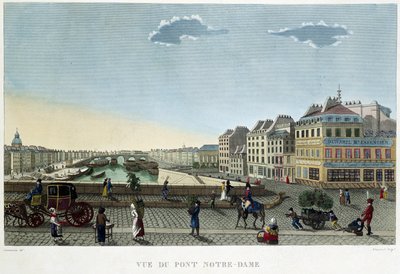 Pohled na most Notre-Dame - v „Výhledech na Paříž““ od Courvoisiera od Henri Courvoisier-Voisin