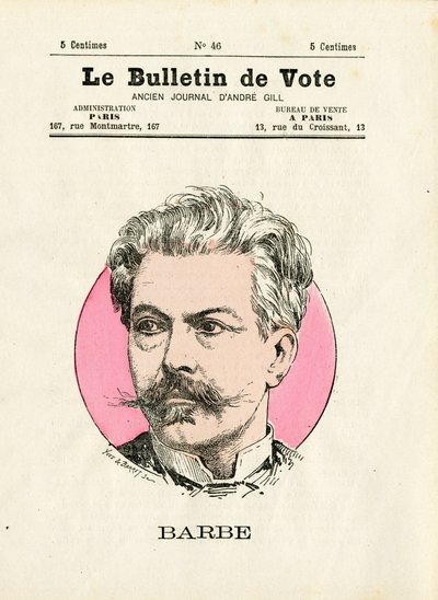 Hlasovací lístek 2. série, satirický v barvách: Vousy - ilustrace Henry Demare (1846-1888) od Henri Demare
