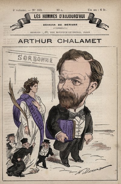Karikatura Jeana Marie Arthura Chalameta (1822-1895) Francouzský republikánský politik - z 
