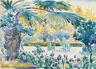 Zahrada malíře v Saint Clair, 1908 (wc nad grafitem) od Henri Edmond Cross