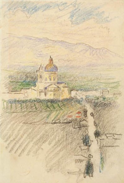 Pohled na Santa Maria degli Angeli poblíž Assisi od Henri Edmond Cross