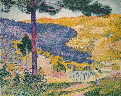 Údolí s jedlovým stínem na hoře, 1909. od Henri Edmond Cross