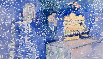 Benátky: Noc festivalu Vykupitele, 1903 (wc nad tužkou na bílém tkaném papíře) od Henri Edmond Cross