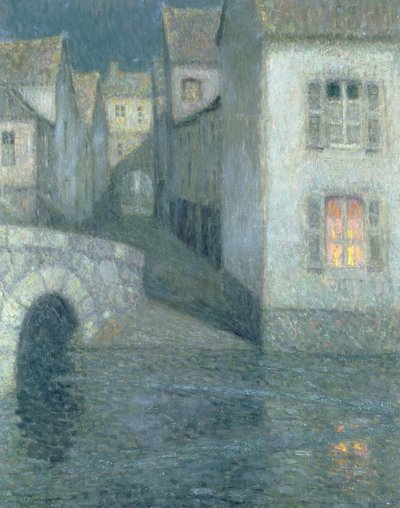 Domy na řece, Chartres, 1929 od Henri Eugene Augustin Le Sidaner