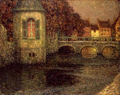 Noc v Normandii (olej na plátně) od Henri Eugene Augustin Le Sidaner
