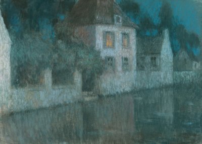 Kanál do Nemours; Le Canal a Nemours od Henri Eugene Augustin Le Sidaner