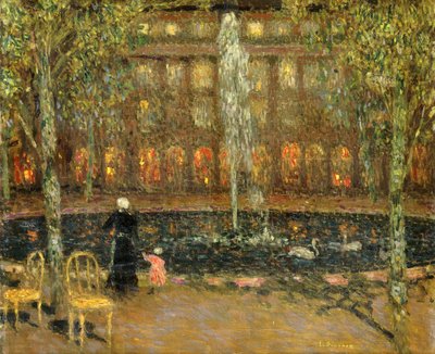 Rybník v Palais Royal; Povodí u královského paláce od Henri Eugene Augustin Le Sidaner