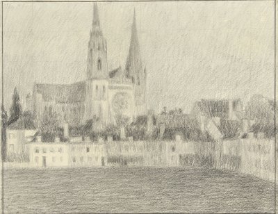 Pohled na Chartres od Henri Eugene Le Sidaner