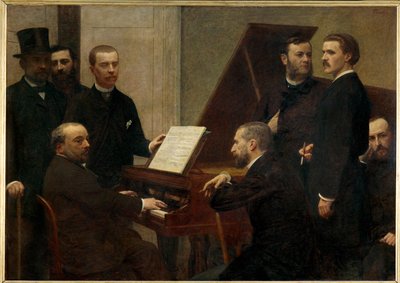 Autour du piano, zleva: Adolphe Jullien, Arthur (malba na plátně) od Henri Fantin-Latour