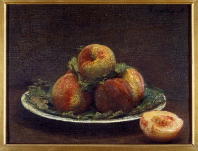 Talíř peches Obraz Henri Fantin Latour (Fantin-Latour od Ignace Henri Jean Fantin-Latour