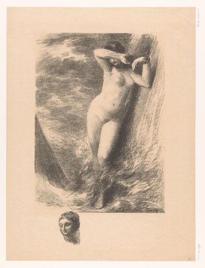 Andromeda připoutaná ke skále ve vodě Andromede od Ignace Henri Jean Fantin Latour