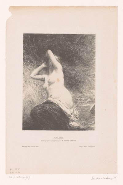 Ariadne zůstala na ostrově Naxos Ariane (název na objektu) od Ignace Henri Jean Fantin Latour