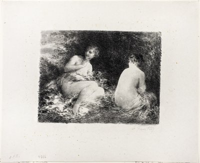 Koupající se ženy, druhý střední talíř od Ignace Henri Jean Fantin Latour