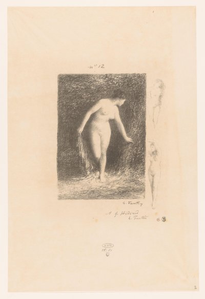 Diana ontkleedt zich om te baden Diana Gedichten van André Chénier (název série) Ilustrace k Básním André Chéniera (název série) od Ignace Henri Jean Fantin Latour