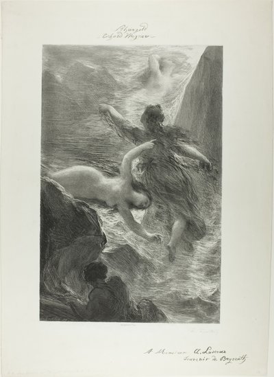 První scéna z Rhinegold od Ignace Henri Jean Fantin Latour