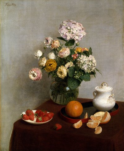 Květiny a ovoce od Henri Fantin-Latour