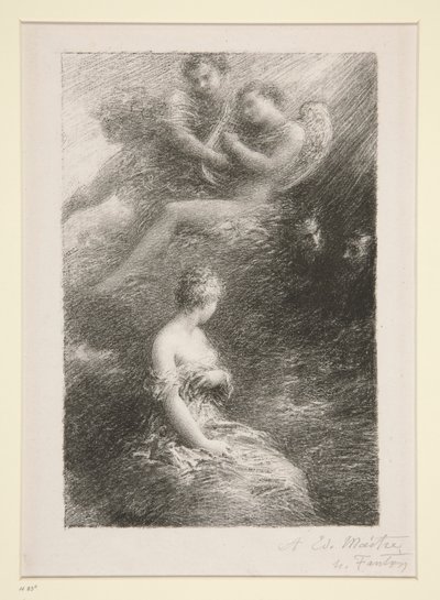 La damnation de Faust: Apparition de Marguerite (Zatracení Fausta: Zjevení Markétky) od Ignace Henri Jean Fantin Latour