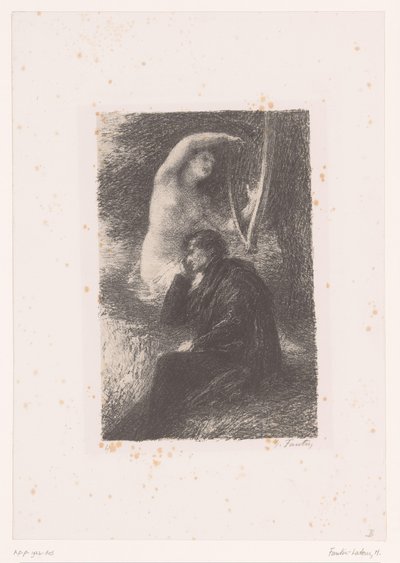 Lélio naslouchá zvukům harfy lilie. La harpe éolienne Život a dílo Hectora Berlioze (název série) od Ignace Henri Jean Fantin Latour