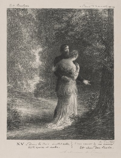 Milostné básně (třetí deska) od Ignace Henri Jean Fantin Latour